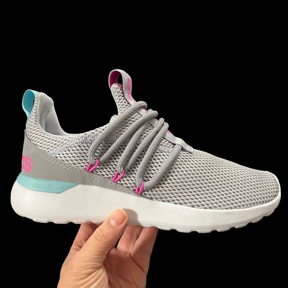 Adidas Big Girls Sneakers Size 7 Gray Pink Lightweight & Comfy Running Shoes - Picture 2 of 15